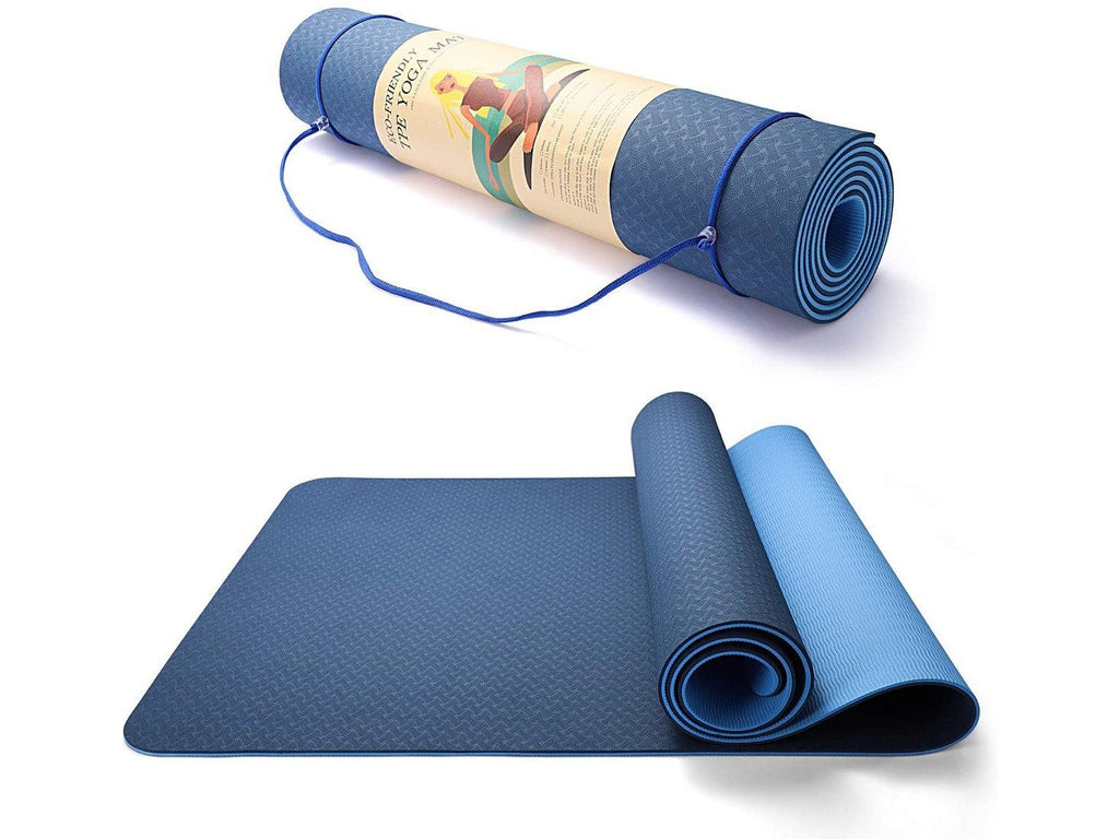 Kono TPE Non-slip Classic Yoga Mat - Navy And Blue