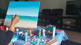 Beach Scenery Painting - Acrylic Canvas Painting