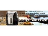 HOLSEM Digital Air Fryer with Rapid Air Circulation System, 3.4 QT Capacity with LED Display - Black/Stainless Steel