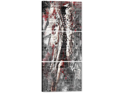 Native American Indian Feathered Picture Modern Abstract Painting On Canvas 3 Piece For Living Room Decor Home Decoration Artworks Posters And Prints Black White Red Wall Art Frame
