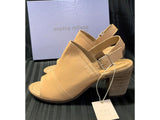 Sophia Milano Tan Peep Toe Sandals (Made In Italy)