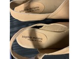 Sophia Milano Tan Peep Toe Sandals (Made In Italy)